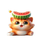 爆笑スイカ猫登場,（個別スタンプ：11）