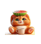 爆笑スイカ猫登場,（個別スタンプ：12）