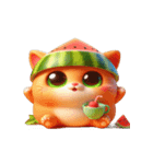 爆笑スイカ猫登場,（個別スタンプ：13）