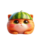 爆笑スイカ猫登場,（個別スタンプ：14）
