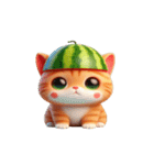 爆笑スイカ猫登場,（個別スタンプ：16）