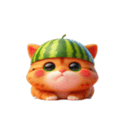 爆笑スイカ猫登場,（個別スタンプ：17）