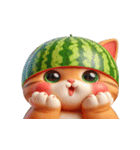 爆笑スイカ猫登場,（個別スタンプ：18）