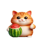 爆笑スイカ猫登場,（個別スタンプ：24）