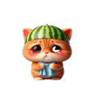 爆笑スイカ猫登場,（個別スタンプ：27）