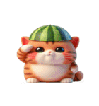 爆笑スイカ猫登場,（個別スタンプ：30）