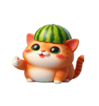 爆笑スイカ猫登場,（個別スタンプ：32）