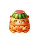 スイカ猫のかわいい崩壊日常（個別スタンプ：2）