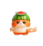 スイカ猫のかわいい崩壊日常（個別スタンプ：9）