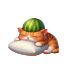 スイカ猫のかわいい崩壊日常（個別スタンプ：12）