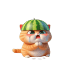 スイカ猫のかわいい崩壊日常（個別スタンプ：20）