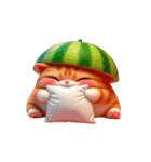 スイカ猫のかわいい崩壊日常（個別スタンプ：22）