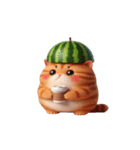 スイカ猫のかわいい崩壊日常（個別スタンプ：23）