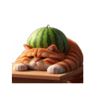 スイカ猫のかわいい崩壊日常（個別スタンプ：26）