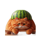 スイカ猫のかわいい崩壊日常（個別スタンプ：28）