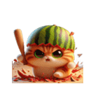 スイカ猫のかわいい崩壊日常（個別スタンプ：31）