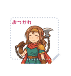 勇者 女 くさりがま 謎の武器 RPG (文字)（個別スタンプ：2）