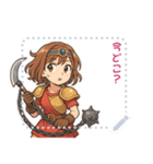 勇者 女 くさりがま 謎の武器 RPG (文字)（個別スタンプ：3）