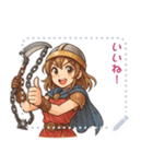 勇者 女 くさりがま 謎の武器 RPG (文字)（個別スタンプ：7）