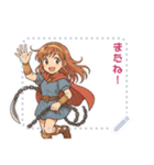 勇者 女 くさりがま 謎の武器 RPG (文字)（個別スタンプ：10）