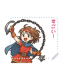 勇者 女 くさりがま 謎の武器 RPG (文字)（個別スタンプ：16）