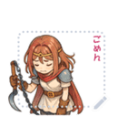 勇者 女 くさりがま 謎の武器 RPG (文字)（個別スタンプ：18）