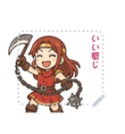 勇者 女 くさりがま 謎の武器 RPG (文字)（個別スタンプ：19）