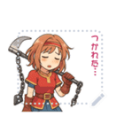 勇者 女 くさりがま 謎の武器 RPG (文字)（個別スタンプ：21）