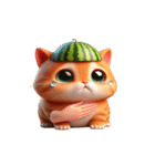 夏を涼しくするスイカ猫,（個別スタンプ：6）
