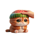 夏を涼しくするスイカ猫,（個別スタンプ：8）