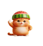 夏を涼しくするスイカ猫,（個別スタンプ：11）