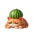 夏を涼しくするスイカ猫,（個別スタンプ：23）