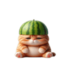 夏を涼しくするスイカ猫,（個別スタンプ：24）