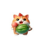夏を涼しくするスイカ猫,（個別スタンプ：25）