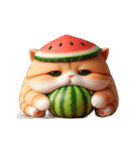 夏を涼しくするスイカ猫,（個別スタンプ：27）