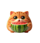夏を涼しくするスイカ猫,（個別スタンプ：28）
