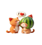 夏を涼しくするスイカ猫,（個別スタンプ：32）