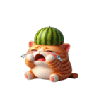 スイカをかぶった癒し系かわいい猫（個別スタンプ：3）