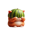 スイカをかぶった癒し系かわいい猫（個別スタンプ：26）