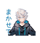 パーカー男子の毎日挨拶（個別スタンプ：18）
