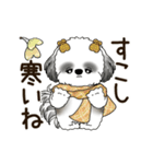 B＆W 動くシーズー犬 2025 「秋」（個別スタンプ：11）
