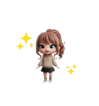 動く！3Dなパーカーの女の子（個別スタンプ：4）