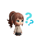 動く！3Dなパーカーの女の子（個別スタンプ：5）