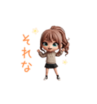 動く！3Dなパーカーの女の子（個別スタンプ：9）