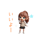 動く！3Dなパーカーの女の子（個別スタンプ：11）