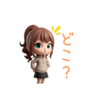 動く！3Dなパーカーの女の子（個別スタンプ：20）