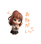 動く！3Dなパーカーの女の子（個別スタンプ：22）