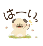 毎日つかえる♡にっこりパグと筆文字♡秋冬（個別スタンプ：1）
