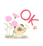 毎日つかえる♡にっこりパグと筆文字♡秋冬（個別スタンプ：3）