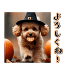 飛び出す★秋を感じるトイプードル（個別スタンプ：5）